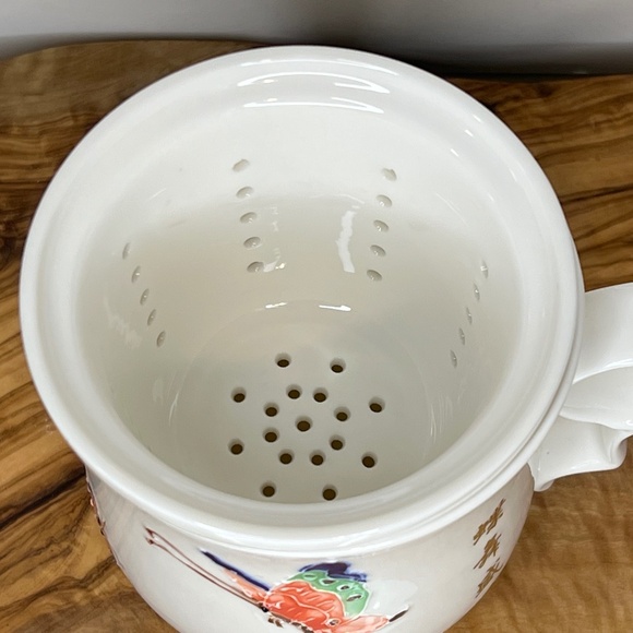 Teavana Mug Porcelain Tea Cup Infuser 3 pc Enchanted Butterflies EUC - Picture 4 of 12